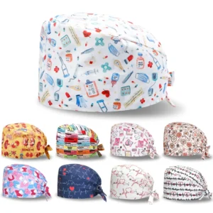 Cartoon Nurse Caps 4 way Stretch Medical Cap for Women Men Scrub Nursing Hat Soft Breathable Pet TOOTH Hospital Doctors Hats