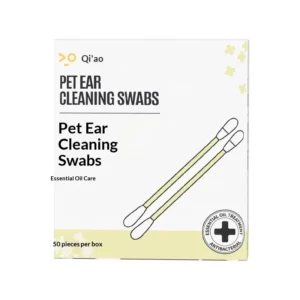 Cat Dog Pet Ear Cleaning with Eco Friendly Cotton Swabs for Removing Ear Mites 50 Pieces No Scent