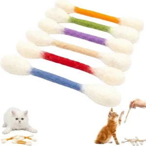 Cat Toys with Catnip Extra-Large Wool Felt Cotton Swabs for Cats Molar Interaction Gift