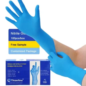 Ce Iso En455 Biodegradable Nitrile Gloves Blue Medical Grade Examination Gloves Non Latex Powder Free