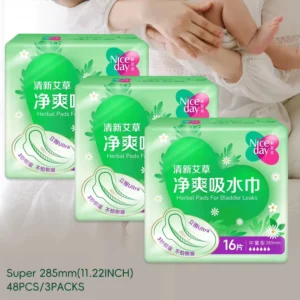 Chamomile Mint Printed Disposable Bladder Pads for Women 3D Leak-Proof Barriers Odor Neutralizing Light Liners