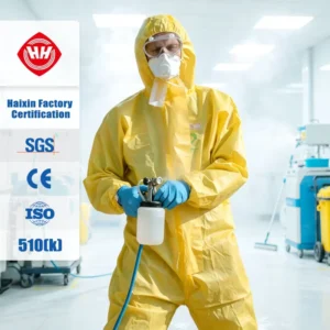 Chemical Protective Coverall Disposable Medical Hooded With Elastic Cuffs Safety Suit Manufacturer’s Bulk Purchase