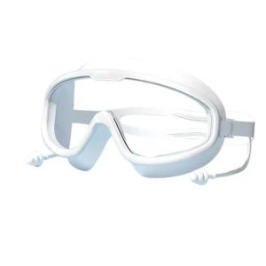 Child Swim Goggles with Earplugs Anti-Fog PC Lens UV Protection Leak-Proof Wide Vision for Ages 3-15