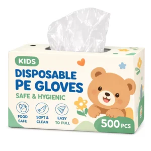 Children’s Disposable PE Gloves 500pcs Box Individually Boxed Kids Hand Protection Gloves
