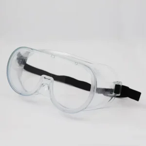 China Factory Stock Medic Anti-Fog Safety Goggle CE Standard Clear Lens Black Straps Anti UV Lab Clear Safety Goggles