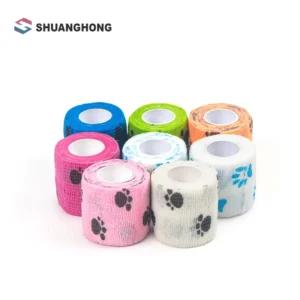 China Manufacture Printed Pet Bandage Wrist Non-woven Self-adhesive Elastic Sports Use Breathable