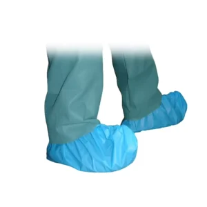 China PP Disposable Waterproof Nonwoven Lightweight Plain Dyed Anti Static Shoe Covers for Home Hospital Industry