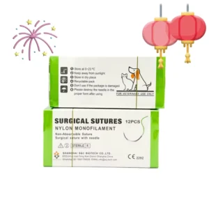 Chinese Manufacturer OEM Disposable Different Types Absorbable Sterilized Polyglactin Nylon Surgical Sutures With Needle