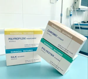 Chromic Catgut Plain Absorbable Veterinary Surgical Suture with Needle for Dogs 2-0 3-0 4-0 Sterile Large Animal