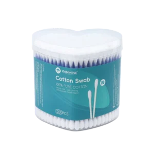 Cleaning Cosmetic Pure Cotton Professional Cotton Swab 200pcs Blue pp Stick Cotton Bud with Box