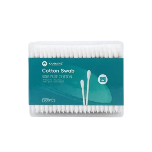 Cleaning & Makeup Double Pointed Tip Cotton Bud 200pcs Paper Stick Cotton Swab with square Box