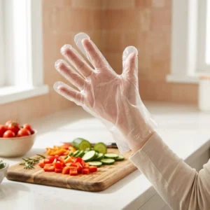 Clear HDPE Food Handling Gloves Powder Free Latex Free Poly Gloves for Bakery Bread Making Sushi Prepping Deli Counter Use