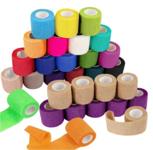 Cohesive Bandage Self Adherent Sport Wrap Tape Breathable Athletic Tape for Human Animals Ankle Sprains Swelling