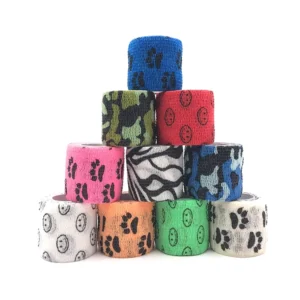 Cohesive Bandage Tatoo Self Adhesive Vet Wrap Elastic Adhesive Bandage Veterinary Nowoven Waterproof Cohesive Bandage Latex Free