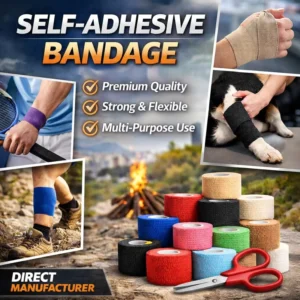 Cohesive Bandage Wrap Self Adhesive Elastic Bandage for Sports Medical First Aid Vet Wrap