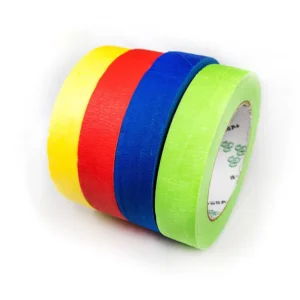 Colored Crepe Paper Acrylic Heat Resistant Single Sided Masking Packing Tape 6 Colors Rolls School Classroom Labeling Packaging
