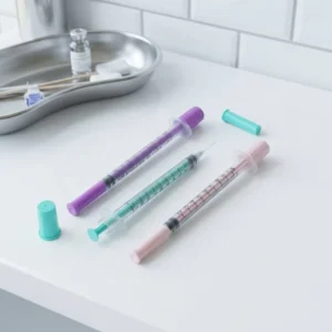 Colored Insulin Syringe with Needle Sterile Peptide Injection Suitable for Liquid Dispensing Orange Pink Green Purple