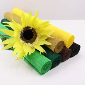 Colorful 100% Wood Pulp Crepe Paper Rolls with Customizable Sizes & Shapes for Gift Wrapping and Paper Crafts