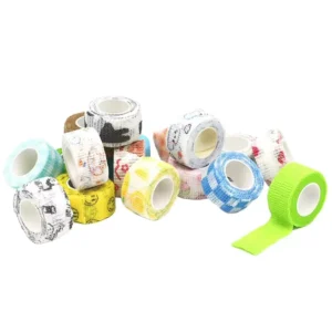 Colorful 5cm Self Adhesive Bandage Wrap Tattoo Grip Wrap Tape Vet Wrap Bandage Elastic Cohesive Bandage for Sports