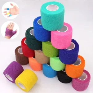 Colorful Cohesive Bandage Roll Non woven Self Adhesive Wrap High Elasticity Self Adherent Tape Iso 13485 Professional Blue