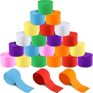 Colorful Crepe Paper Rolls Extra Thick Durable for Kids DIY Crafts Kindergarten Decorations and Party Celebrations