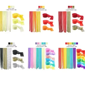 Colorful Crepe Paper Set Pull Flower Paper Roll Ribbon Birthday Background Wall Decoration Arrangement Length 2200cm Width 4.5cm