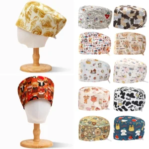 Colorful Hospital Work Caps for Women Men Personalized LOGO Aesthetic Hats Tooth Clinic Adjustable Scrub Nursing Cap
