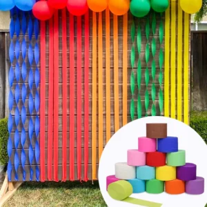 Colorful Party Decorations Crepe Paper Streamers Party Wall Hanging Background Decoration Crepe Paper Streamers Crepe Roll