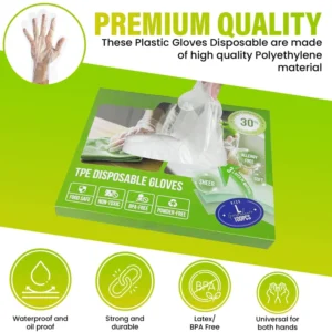 Convenient Thick Soft Waterproof Dust proof Disposable TPE Gloves for Sushi Home Use