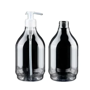 Cosmetic Packaging Container 100ml 150ml 500ml 8oz PET Plastic Body Shampoo Bottle Bamboo Lid Pump Sprayer