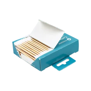 Cotton Bud 100pcs Bamboo Stick Cotton Swab with Side opening Paper Box for Makeup Remover