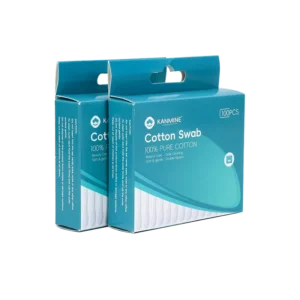Cotton Bud 100pcs Paper Stick Cotton Swab with Hanging Paper Box for Personal Care Makeup