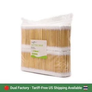 Cotton Buds 1000Pcs Bamboo Stick Cotton Swab With Bags