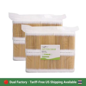 Cotton Buds 1000Pcs Bamboo Stick Cotton Swab With Bags