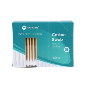 Cotton Swab 300pcs Bamboo Stick Cotton Bud with Side opening Paper Box for Ear Cleaning Makeup