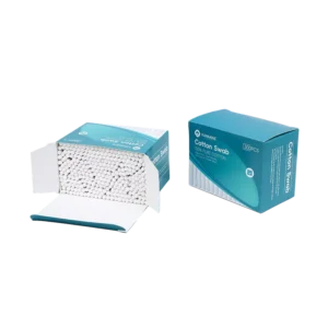 Cotton Swab 300pcs Wooden Stick Cotton Bud with White Paper Box for Personal Hygiene and Baby Care