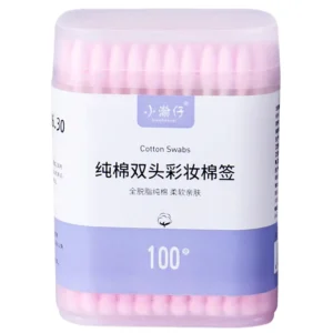 Cotton Swab Bamboo Cotton 100pcs Bamboo Stick Cotton Buds with Paper Box Makeup Remover Swab
