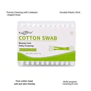 Cotton Tipped High Quality Disposable Gourd Tips 55pcs Cotton Buds Plastic Sticks Cotton Swabs with Flat Square Box