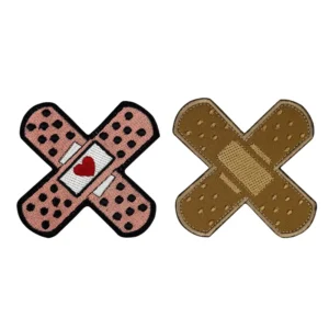 Creative Fun Eco Friendly PU Patch Badges for Embroidered Nonwoven Felt Band aid X Patches for Clothing Bags Accessories Hats