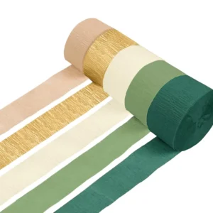 Crepe Paper Streamers 5 Color DIY Craft Wrinkled Paper Roll for Wedding Party Decoration Shades Stage Green Packing