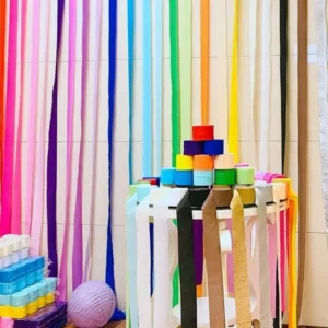 Crepe Paper Streamers 60gsm Crinkle Roll Crepe Paper Extra Fine for Paper Flowers DIY Fringe Garland Party