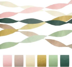 Crepe Paper Streamers Party Decorations Rolls Pink Green Gold Streamers Crepe Paper Rolls for Birthday Wedding and Party