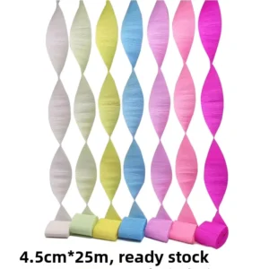 Crepe Paper Streamers Rolls 25m Rainbow Streamers Party Decorations Birthday Streamers for Wedding Decoration
