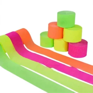 Crinkle Roll Crepe Paper Eco Friendly Fluorescent Metallic Soft Crepe Paper Streamers for Festival Event Decor