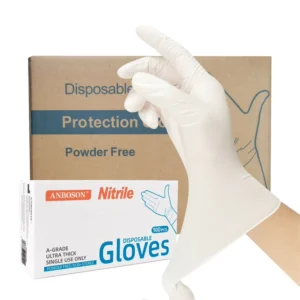 Crisp White Disposable Nitrile Gloves Powder Free Latex Free Professional Tattoo Artists Barber Service Use