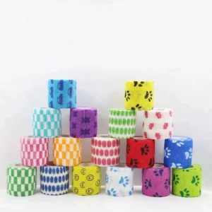 Custom 2.5cm 4.5m Microfiber Waterproof Breathable Elastic Easy Tear Lightweight Crossfit Finger Thumb Cohesive Bandage