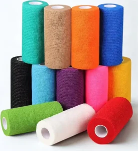 Custom 4 Inch X 5 Yards Nonwoven Elastic Cohesive Bandage Vet Wrap for Horse Racing and Veterinary Use with CE