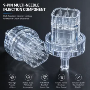 Custom 5 pin 9 pin 16 pin Zero Flash Clear PC Injection Housing for Meso Needle OEM