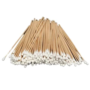 Custom 6 Inch Bamboo Stick Long Handle Multi Purpose Precision Cleaning Cotton Swabs Makeup for Electronics