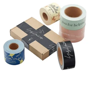 Custom Biodegradable Recyclable Reinforced Single Sided Hot Melt Acrylic Adhesive Waterproof Kraft Paper Tape Custom Logo for